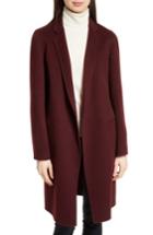 Women's Theory New Divide Wool & Cashmere Coat, Size - Burgundy