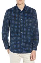 Men's French Connection Gridlock Regular Fit Corduroy Shirt, Size - Blue
