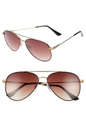 Women's Ed Ellen Degeneres 58mm Aviator Sunglasses - Matte Yellow Gold