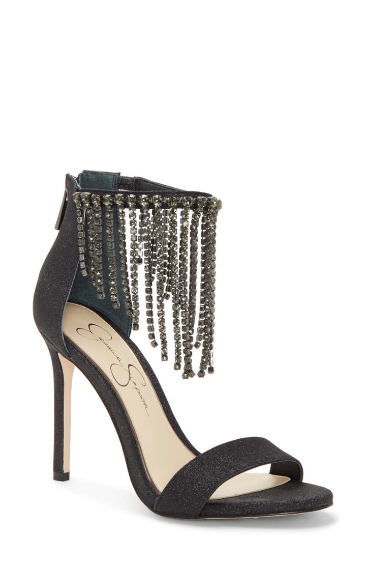 Women's Jessica Simpson Jiena Ankle Wrap Sandals M - Black