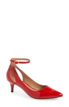 Women's Linea Paolo Carrie Ankle Strap Pump .5 M - Red