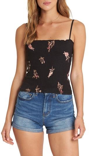 Women's Billabong Tube Dream Smocked Tank - Black