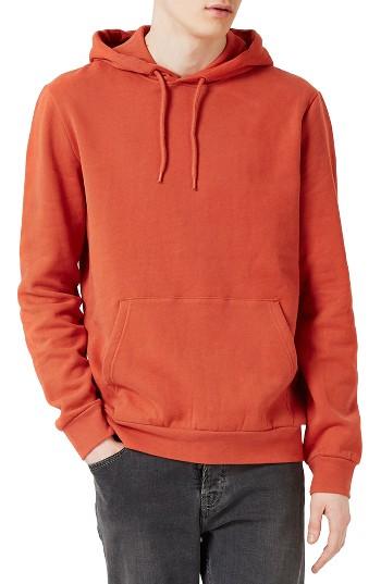 Men's Topman Classic Fit Pullover Hoodie - Orange
