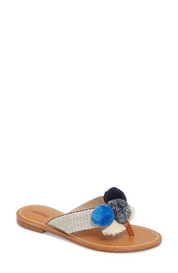 Women's Soludos Capri Pompom Flip Flop M - Blue