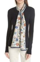 Women's Tory Burch Laura Rib Knit Sweater & Silk Scarf - Blue