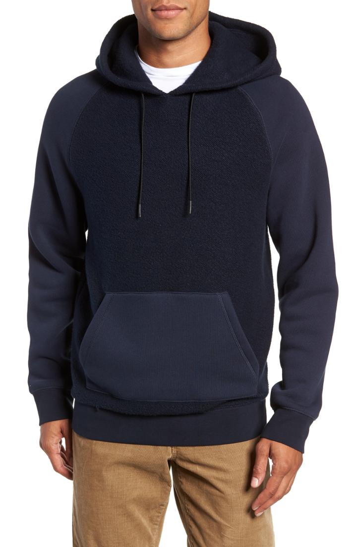 Men's Vince Teddy Fit Hoodie, Size Small - Blue