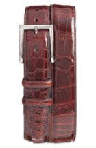 Men's Torino Belts Genuine American Alligator Leather Belt - Dark Cognac