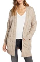 Women's Dreamers By Debut Chunky Cable Knit Cardigan - Beige