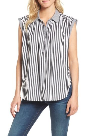 Women's Ag Abigail Stripe Top - Black