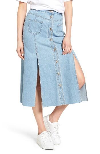 Women's Sjyp Button Front Denim Skirt