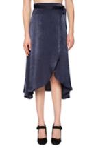 Women's Willow & Clay Satin Wrap Skirt - Blue