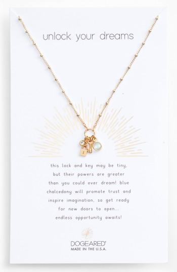 Women's Dogeared Unlock Your Dreams Lock & Key Charm Pendant Necklace