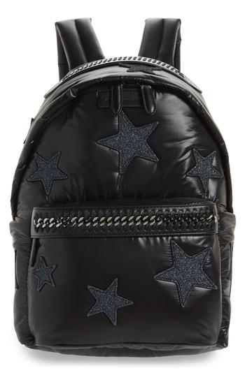 Stella Mccartney Falabella Go Stars Nylon Backpack - Black