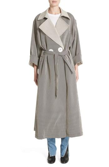 Women's Simon Miller Casco Stretch Pinstripe Trench Coat