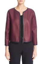 Women's Armani Collezioni Perforated Leather Overlay Jacket