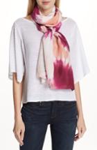 Women's Eileen Fisher Tie Dye Silk Scarf, Size - Pink