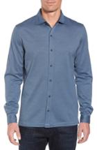 Men's Bugatchi Print Knit Sport Shirt - Blue