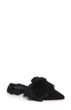Women's Rebecca Minkoff Rafferty Genuine Rabbit Fur Mule .5 M - Black