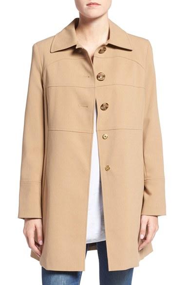 Women's Larry Levine Club Collar Walker Coat - Beige