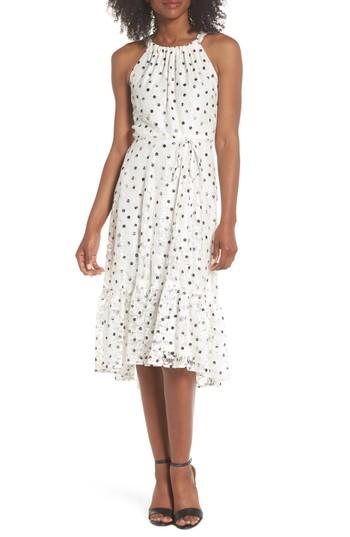 Women's Gabby Skye Polka Dot Lace Midi Dress - White