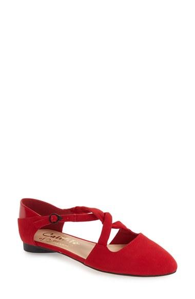 Women's Callisto 'sorcha' Twist Strap Flat M - Red