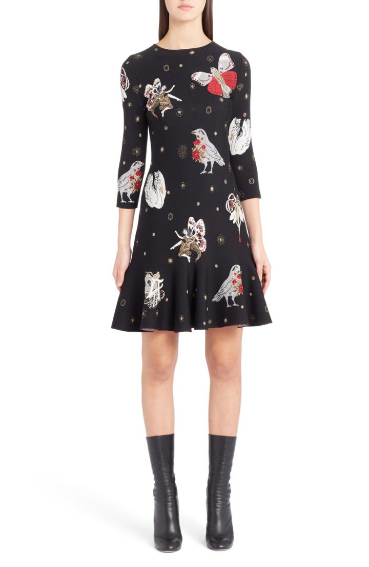 Women's Alexander Mcqueen Gothic Fairytale Jacquard Knit Dress