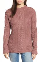 Women's Lucky Brand Open Stitch Sweater - Pink