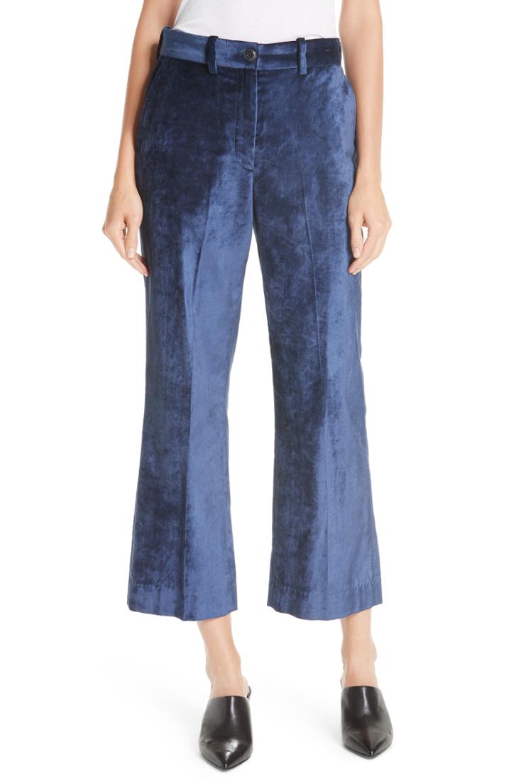 Women's Rag & Bone Libby Velvet Crop Flare Pants