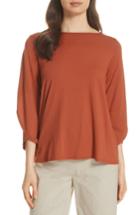 Women's Eileen Fisher Asymmetrical Sleeve Top, Size - Orange