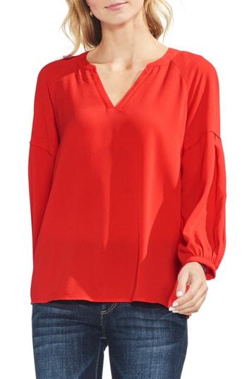 Women's Vince Camuto Bubble Sleeve Crepe Blouse - Red