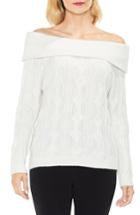 Women's Vince Camuto Off The Shoulder Cable Sweater, Size - White