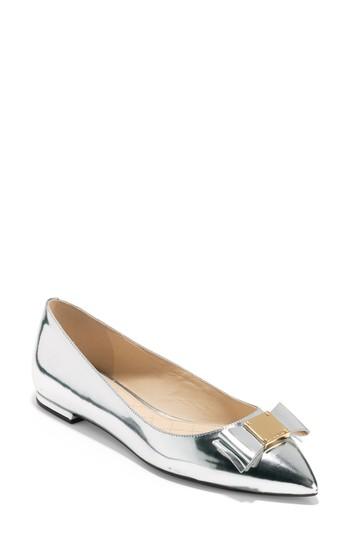 Women's Cole Haan Tali Bow Skimmer Flat B - Metallic