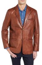 Men's Missani Le Collezioni Lamb Leather Blazer - Brown