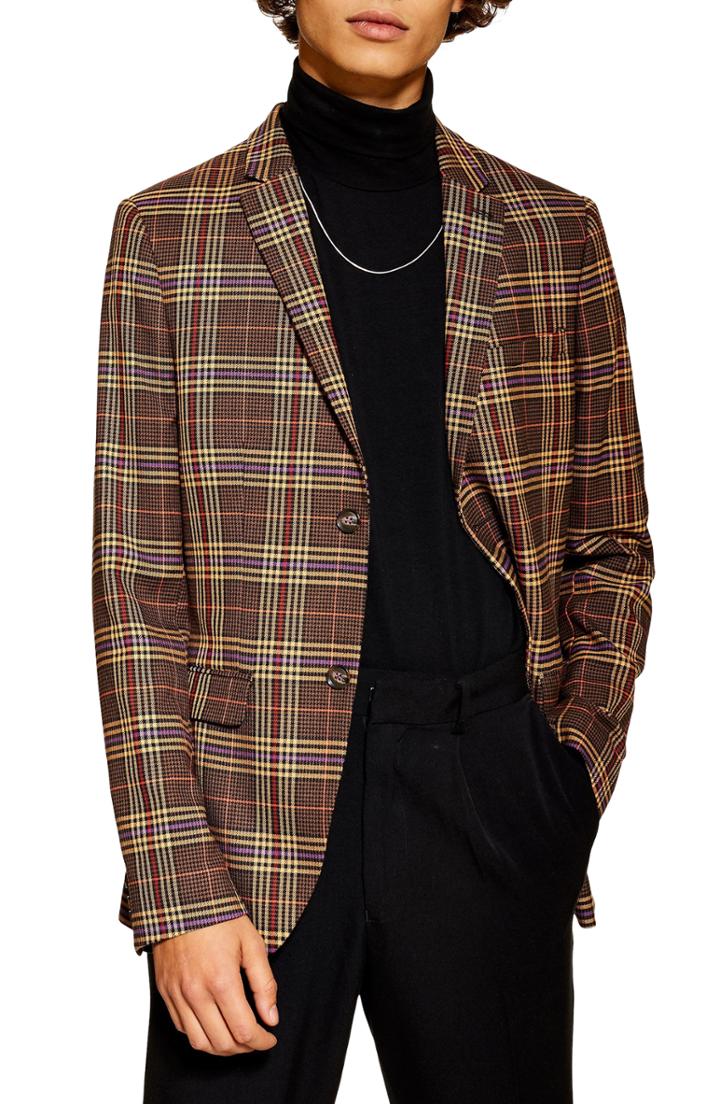 Men's Topman Classic Fit Check Blazer