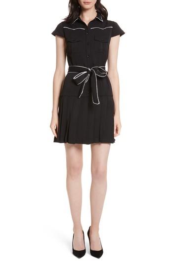 Women's Alice + Olivia Pleated Shirtdress - Black