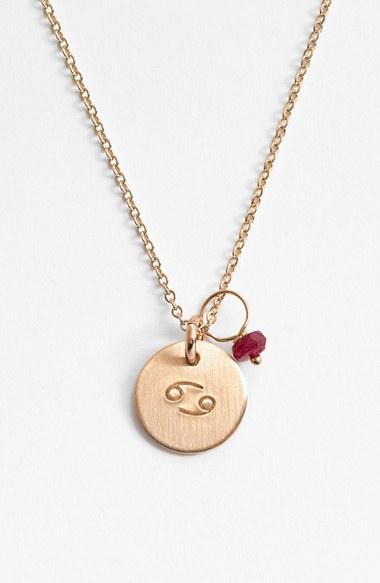 Women's Nashelle 14k-gold Fill & Semiprecious Birthstone Zodiac Mini Disc Necklace