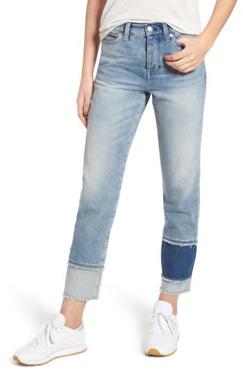 Women's Tommy Jeans Izzy Layered Cuff Slim Leg Jeans X 32 - Blue