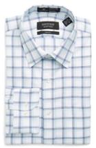 Men's Nordstrom Men's Shop Smartcare(tm) Trim Fit Check Dress Shirt .5 34/35 - Blue