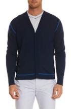 Men's Robert Graham Hugo Merino Wool Cardigan - Blue