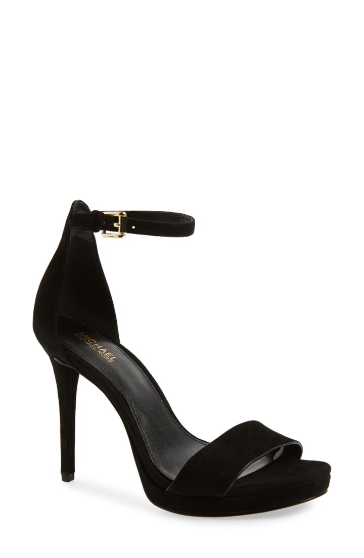 Women's Michael Michael Kors Hutton Ankle Strap Sandal M - Black