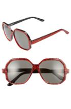 Women's Saint Laurent 56mm Sunglasses - Red/ Grey