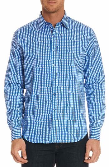 Men's Robert Graham Perez Classic Fit Gingham Sport Shirt - Blue