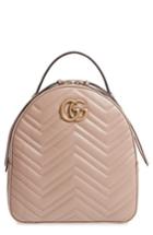 Gucci Gg Marmont Matelasse Quilted Leather Backpack - Red