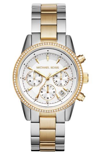 Women's Michael Kors Ritz Chronograph Bracelet Watch, 37mm