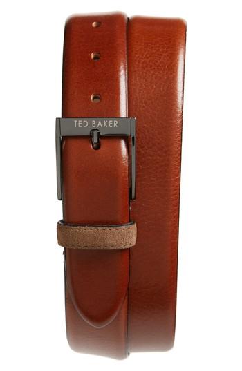 Men's Ted Baker London Pests Leather Belt - Tan