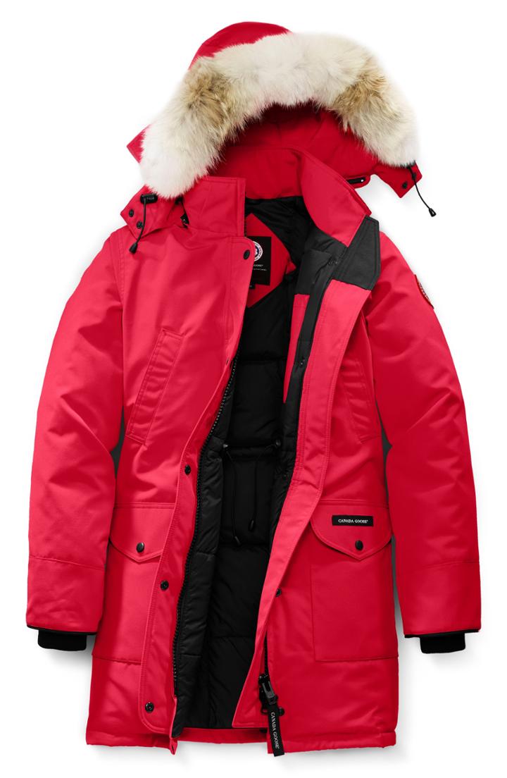 Petite Women's Canada Goose Trillium Fusion Fit Hooded Parka With Genuine Coyote Fur Trim P (0p) - Green