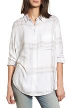 Women's Treasure & Bond Drapey Plaid Shirt, Size - White