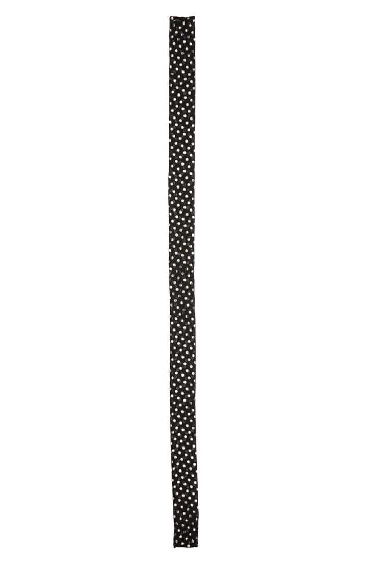 Women's Saint Laurent Lame Polka Dots Skinny Silk Scarf