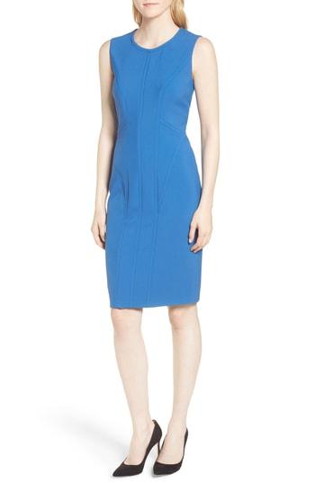 Women's Boss Dajil Seamed Ponte Sheath Dress R - Blue