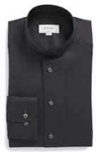 Men's Eton Slim Fit Solid Dress Shirt - Black